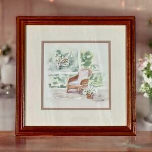 Flower Painting Original Watercolor by Nancy Murdoch-Framed Art/Garden/NC 10x10